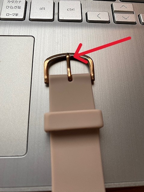サードパーティ製アップルウォッチバンドの留め金の部分の写真