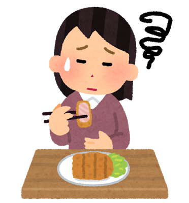 食欲がない女の人のイラスト