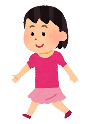 歩く女の子のイラスト