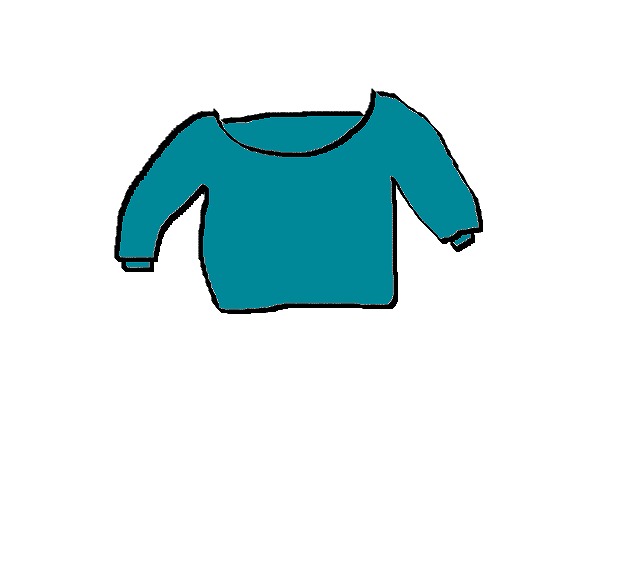 自作、青緑色、納戸色のトレーナーのイラスト